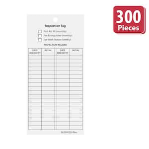 White/Black, Fire Extinguisher/Monthly Inspection Tags, (Pack of 300)