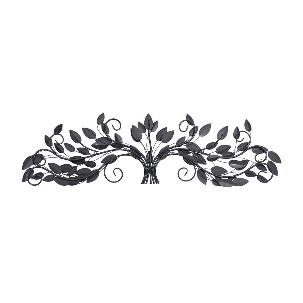 Rustic Green and Brown Iron Tree Branch Wall Sculpture
