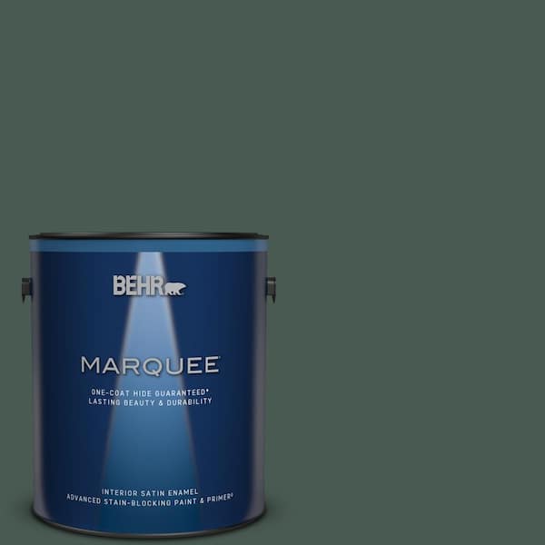 BEHR MARQUEE 1 gal. #S420-7 Secluded Woods Satin Enamel Interior Paint & Primer