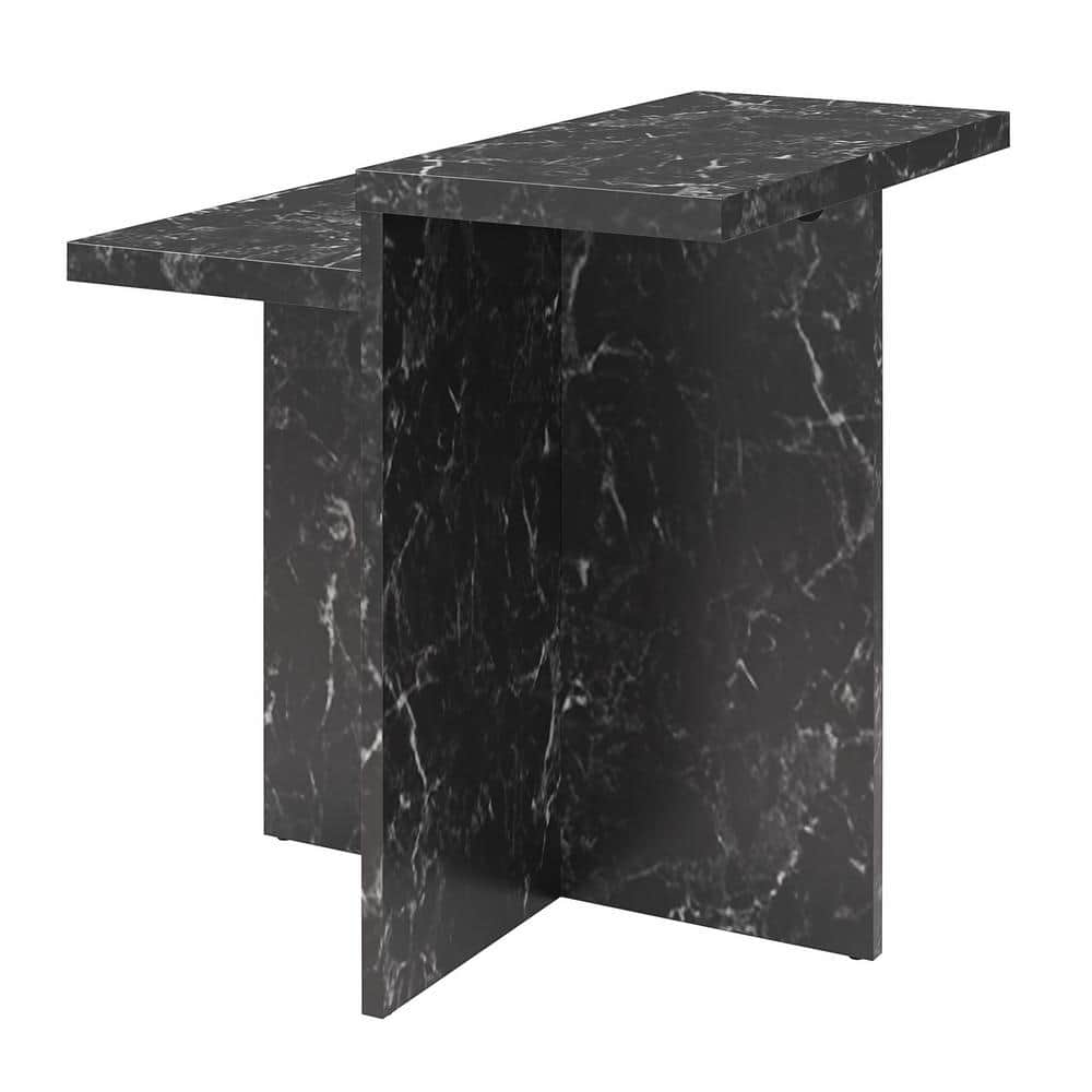 Brielle Black Faux Marble Rectangular Accent Table