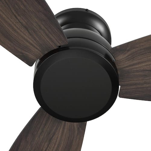 Osborn 44 in. Indoor Black 10-Speed DC Motor Flush Mount Ceiling Fan with Remote Control CARRO Ceiling Fans Without Lights