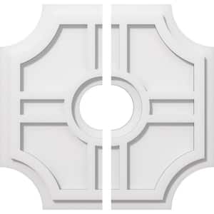 1 in. P X 6 in. C X 18 in. OD X 4 in. ID Haus Architectural Grade PVC Contemporary Ceiling Medallion, Two Piece