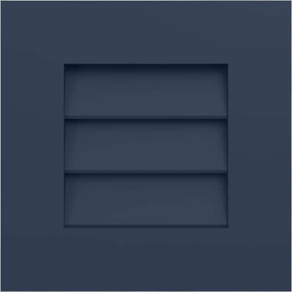 Ekena Millwork 12-in W x 12-in H True Fit PVC Louver Shutters Sample, Starless Night Blue