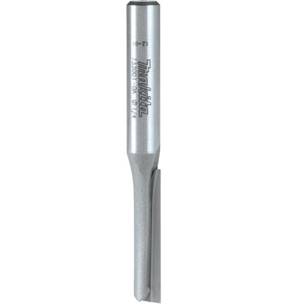 Makita 1/4 in. x 2 in. Carbide-Tipped Straight 1-Flute Router Bit with 1/4 in. Shank