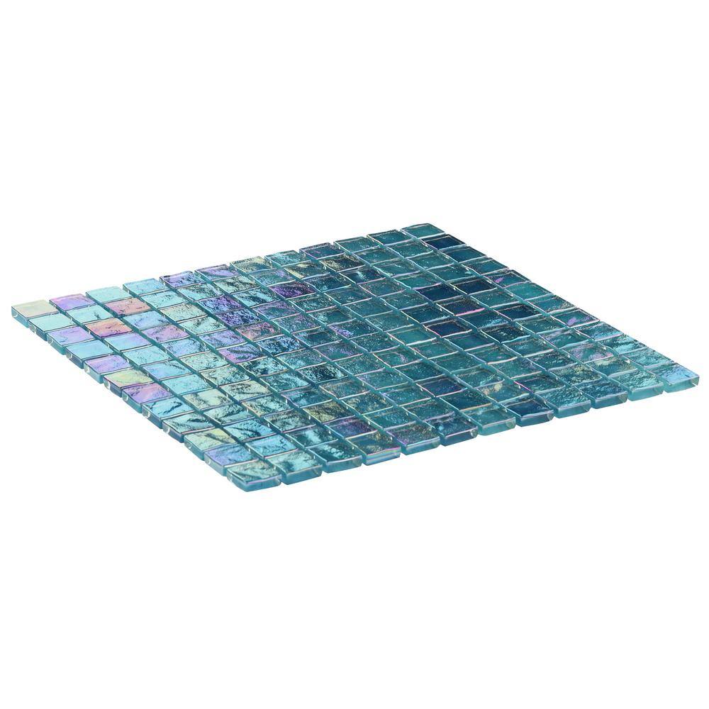Shallows Blue Polished Glass Mosaic Wall Tile