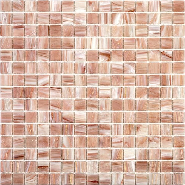 Apollo Tile Celestial Glossy Linen Beige 12 in. x 12 in. Glass Mosaic Wall and Floor Tile (20 sq. ft./case) (20-pack)