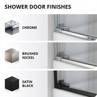 Essence 56-60" Matte Black Frameless Sliding Shower Door