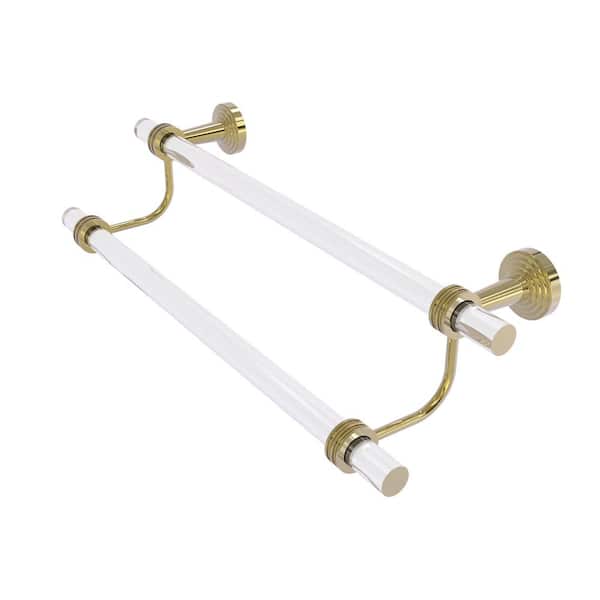 Allied Brass Pacific Beach Collection 18 in. Double Towel Bar with Dotted Accents in Unlacquered Brass