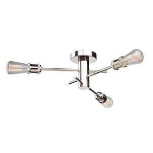 Tribeca 3-Light Polished Nickel Flush Mount