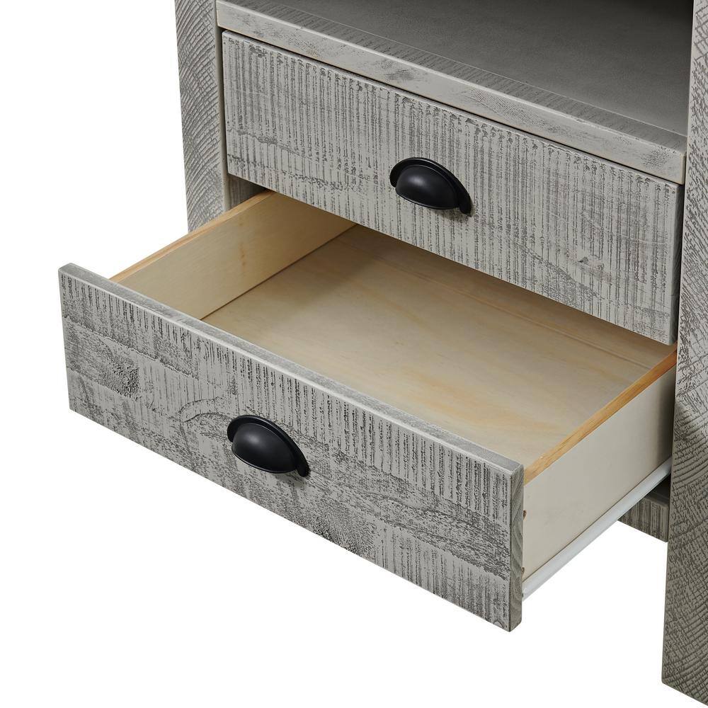 Arden 5-Piece Driftwood Gray Pine Bedroom Set with Queen Bed