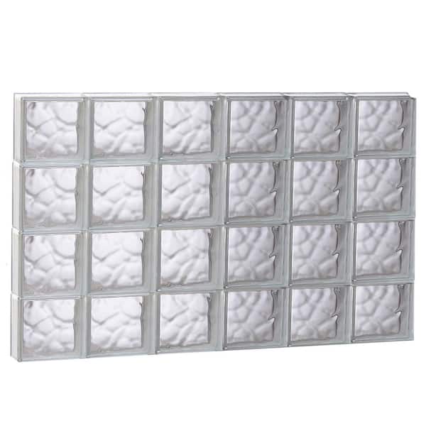 Clearly Secure 46.5 in. x 31 in. x 3.125 in. Frameless Wave Pattern Non-Vented Glass Block Window