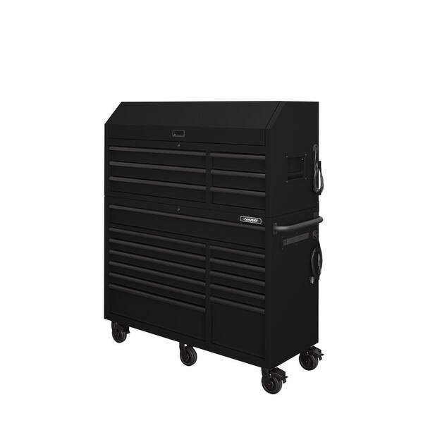 Husky Heavy Duty 56 In W 18 Drawer Combination Tool Chest And Cabinet Set Matte Black Hotc5618bb1s The Home Depot