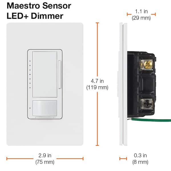 Lutron Maestro LED+ Motion Sensor/Dimmer Switch, 150W LED, Single