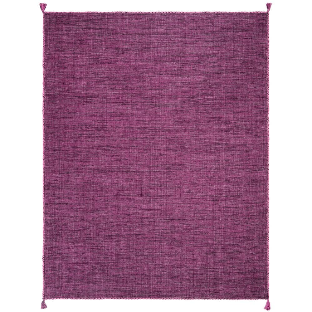 Montauk 8' x 10' Purple/Black Handmade Cotton Area Rug