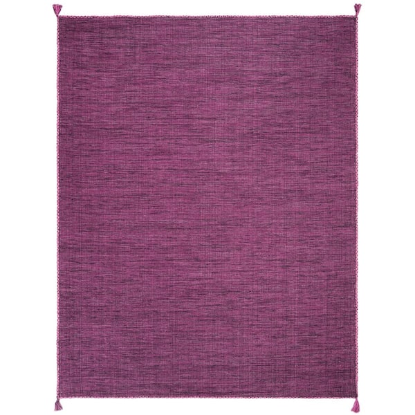Safavieh Montauk Collection MTK610S Handmade Tassel Cotton Area Rug 5' x 8' Purple