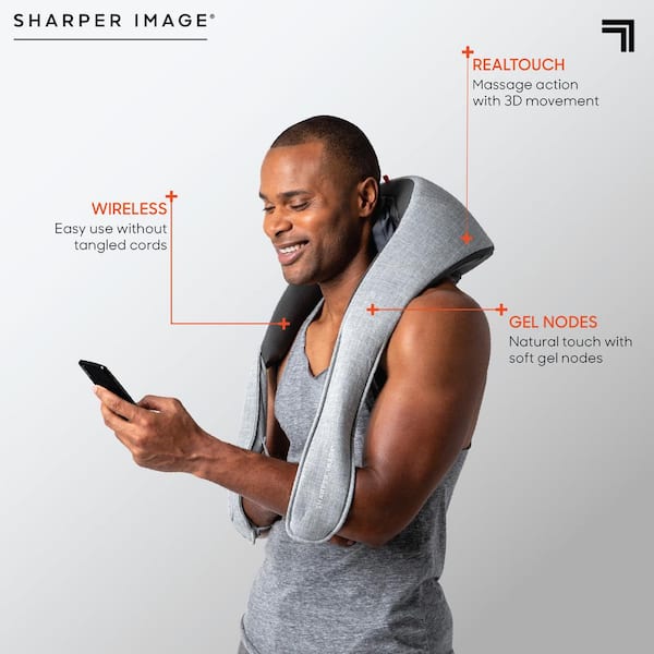 Sharper Image 3-Speed Massager Realtouch Shiatsu Wireless Neck and