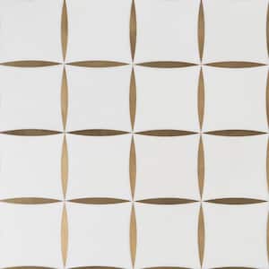 Maiden Golden 11.81 in. x 11.81 in. Polished Marble and Brass Wall Mosaic Tile (0.96 sq. ft./Each)