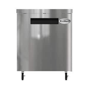27 in. 6 cu. ft. Commercial Under the counter Refrigerator in Stainless-Steel
