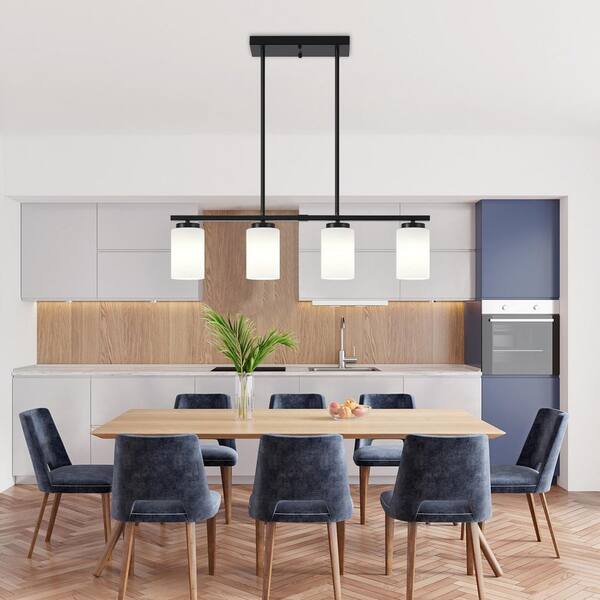 Mecgirn Farmhouse Dining Room Light Fixtures Over Table, Black Pendant Lights For Kitchen Island 6 Light Large Linear Chandelier Lighting With Wood Mecgirn Farmhouse Dining Room Light Fixtures Over Table, Black Pendant Lights For Kitchen Island 6 Light Large Linear Chandelier Lighting With Wood
