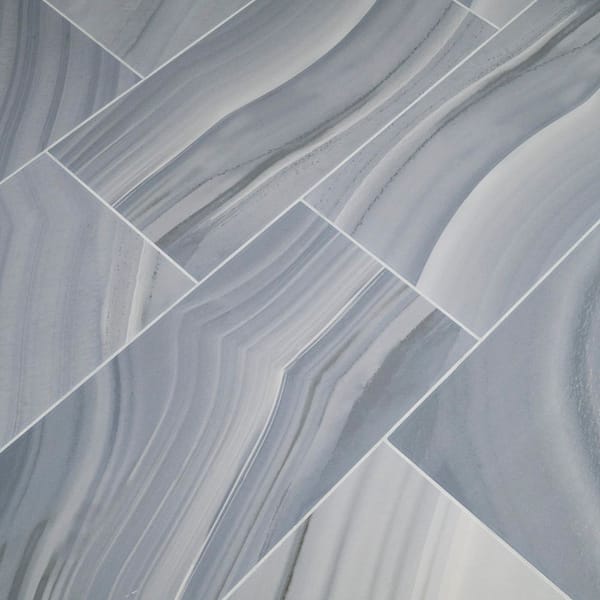 MSI Coastal Blue 12 in. x 24 in. Glossy Ceramic Stone Look Floor
