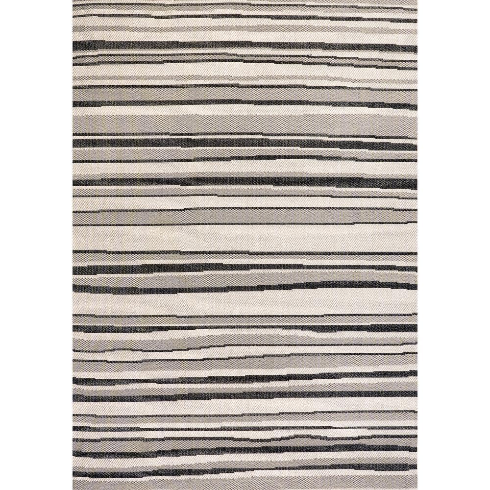 63" Gray Stripe Synthetic Rectangular Washable Rug