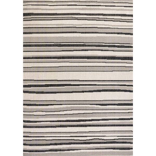 Castara Wavy Stripe Modern Cream/Dark Gray 8 ft. x 10 ft. Indoor/Outdoor Area Rug