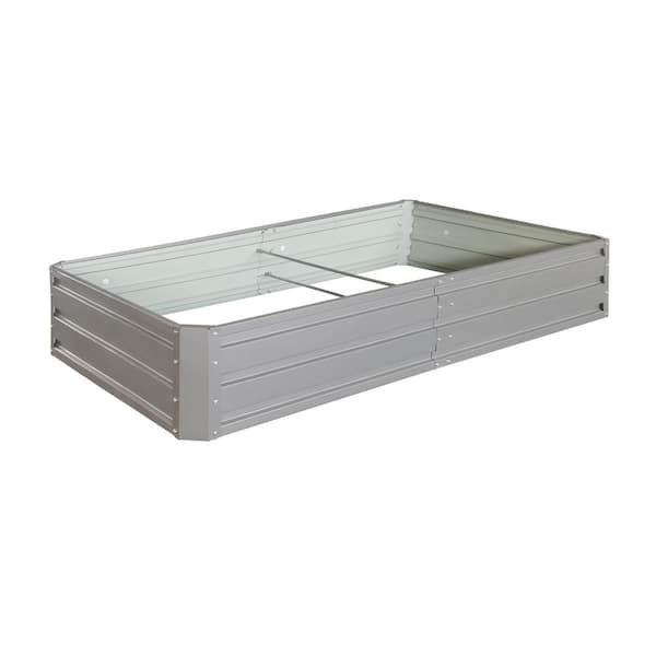 Unbranded 6 x 3 x 1 ft. Gray Rust-Proof Metal Rectangular Outdoor Garden Bed Planter Box for Vegetables Flowers Herb (1-Pack)