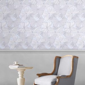 Butterfly Garden Sugared Grey Metallic Non Woven Removable Paste The Wall Wallpaper Sample