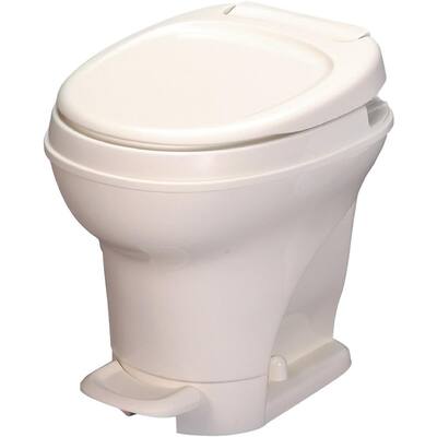 Aqua-Magic V RV High Permanent Toilet Foot Pedal Flush with Sprayer- Bone