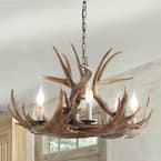 JONATHAN Y Eldora 28.5 in. 6-Light Adjustable Resin Antler 6