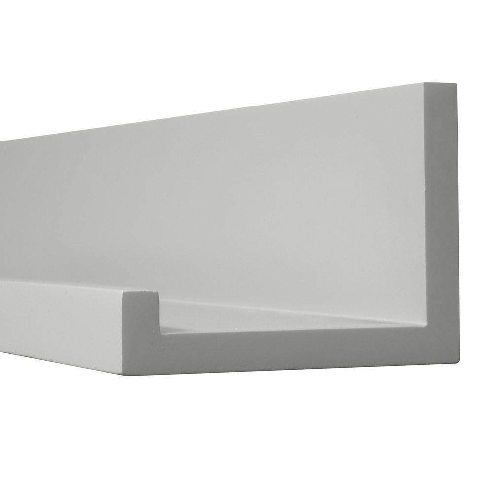 Gray Wood Floating Picture Ledge Shelf 25.6"