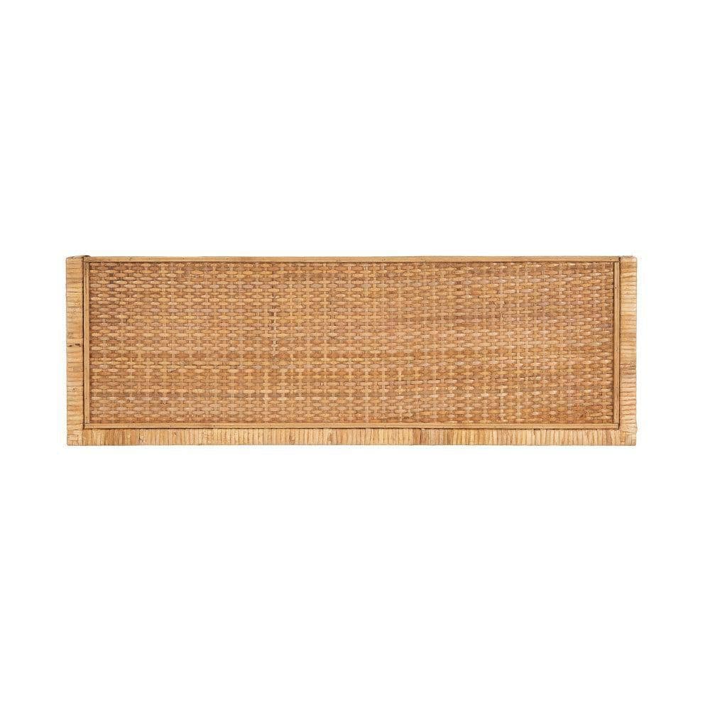 Natural Rattan Floating Shelves Set for Coastal Decor