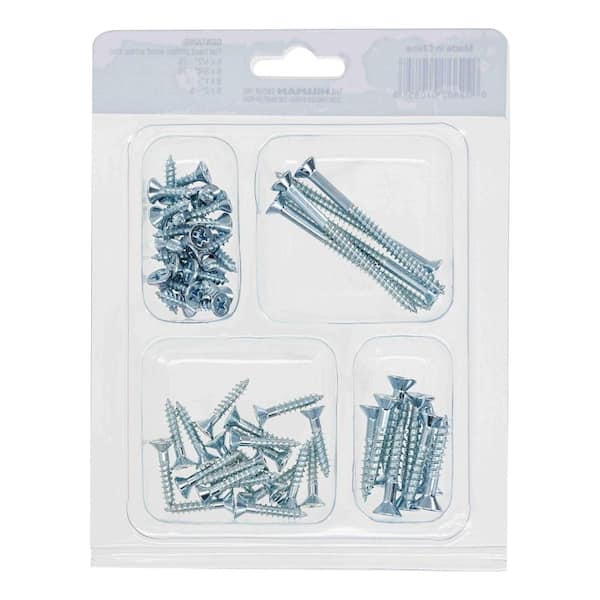 Hillman Zinc Flat Head Phillips Wood Screw Assorted Kit (60-Pack