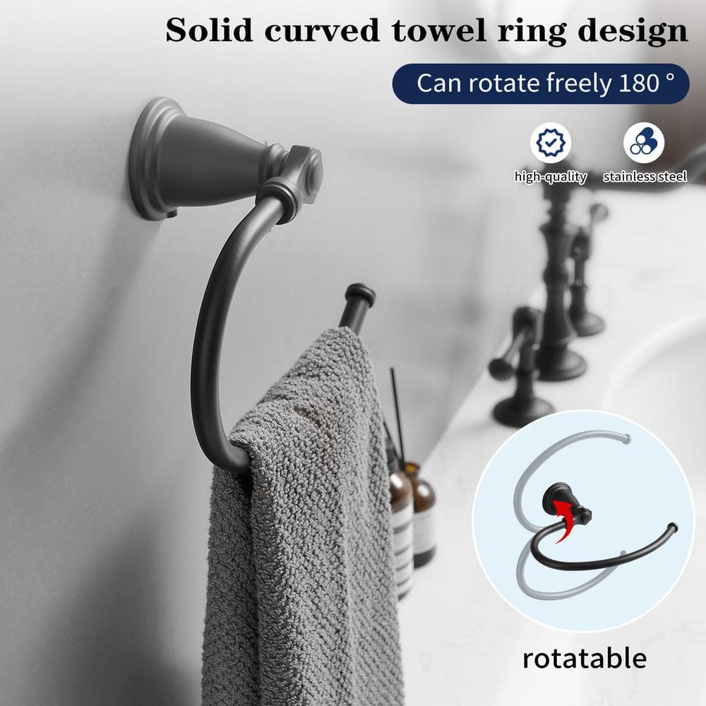 Black Stainless Steel 24-Inch 4-Piece Bathroom Hardware Set