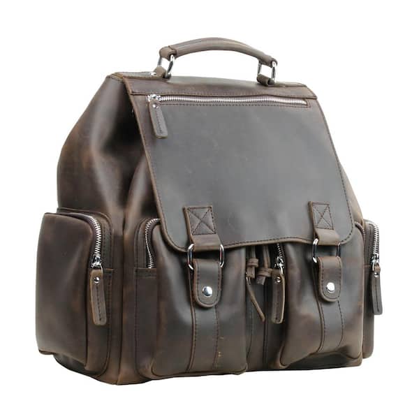 full grain leather backpack