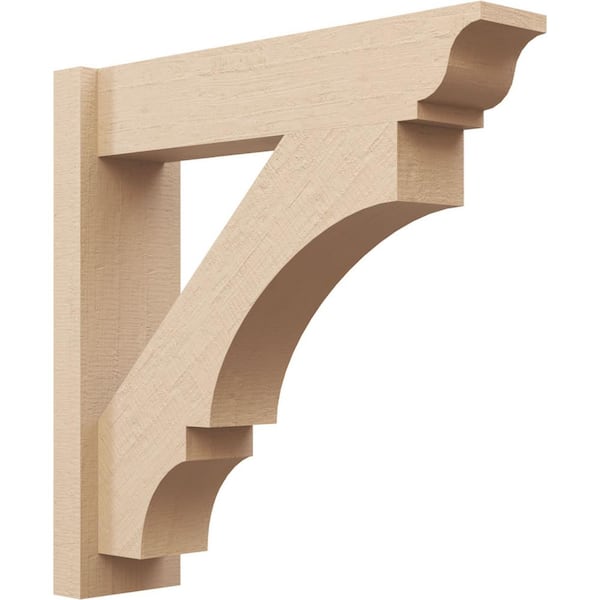 Ekena Millwork 6 in. x 24 in. x 24 in. Balboa Traditional Rough Cedar Woodgrain Timberthane Polyurethane Outlooker, Primed Tan