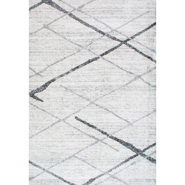 Belden Abstract Gray/White Area Rug Williston Forge Rug Size Rectangle 5' x 7