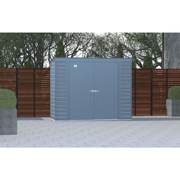 Select 8 ft. W x 4 ft. D Blue Grey Metal Shed 28 sq. ft.