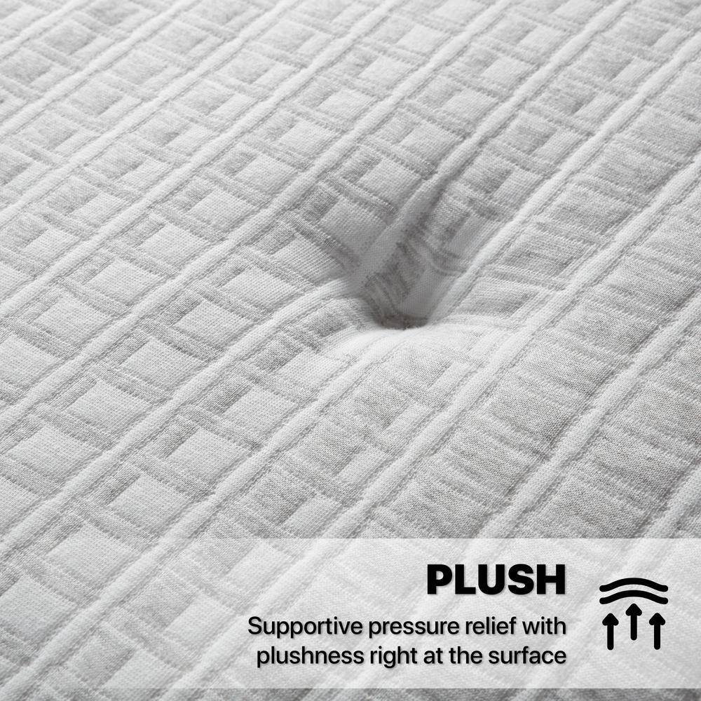 Queen Pillowtop White Gel Memory Foam Innerspring Mattress with Boxspring