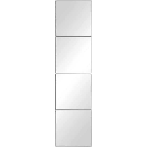 EDGEWOOD 11.5 in. W x 11.5 in. H Square Frameless Flexible Wall Mirror 4-Piece Set