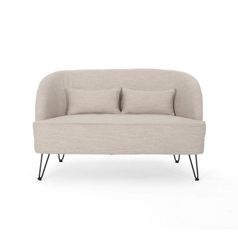 Nilton 49.5 in. Beige Polyester 2-Seater Loveseat