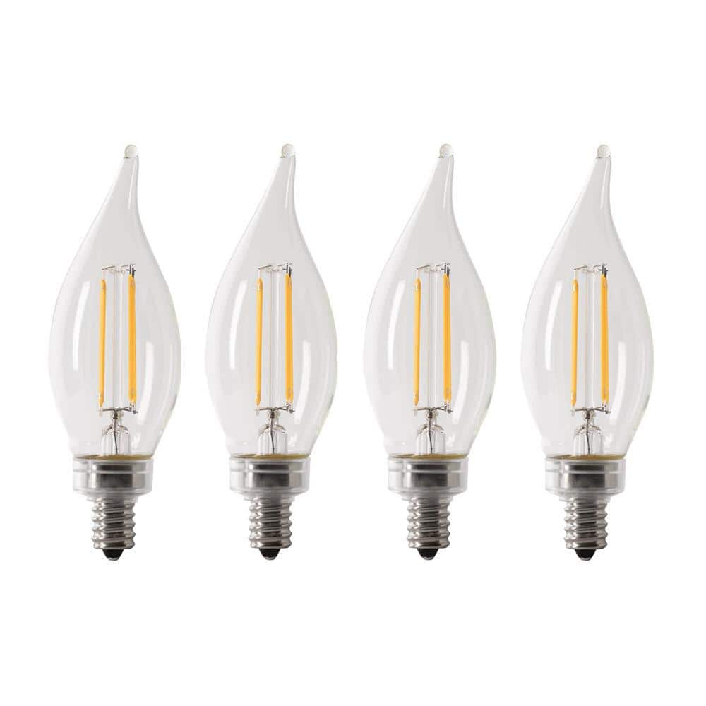 40-Watt Equivalent BA10 E12 Candelabra Dimmable Filament CEC Clear Chandelier LED Light Bulb Bright White 3000K (4-Pack) price history on PriceWatchPro