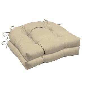 20 in. x 18 in. Rectangle Outdoor Seat Cushion in Tan Leala (2-Pack)