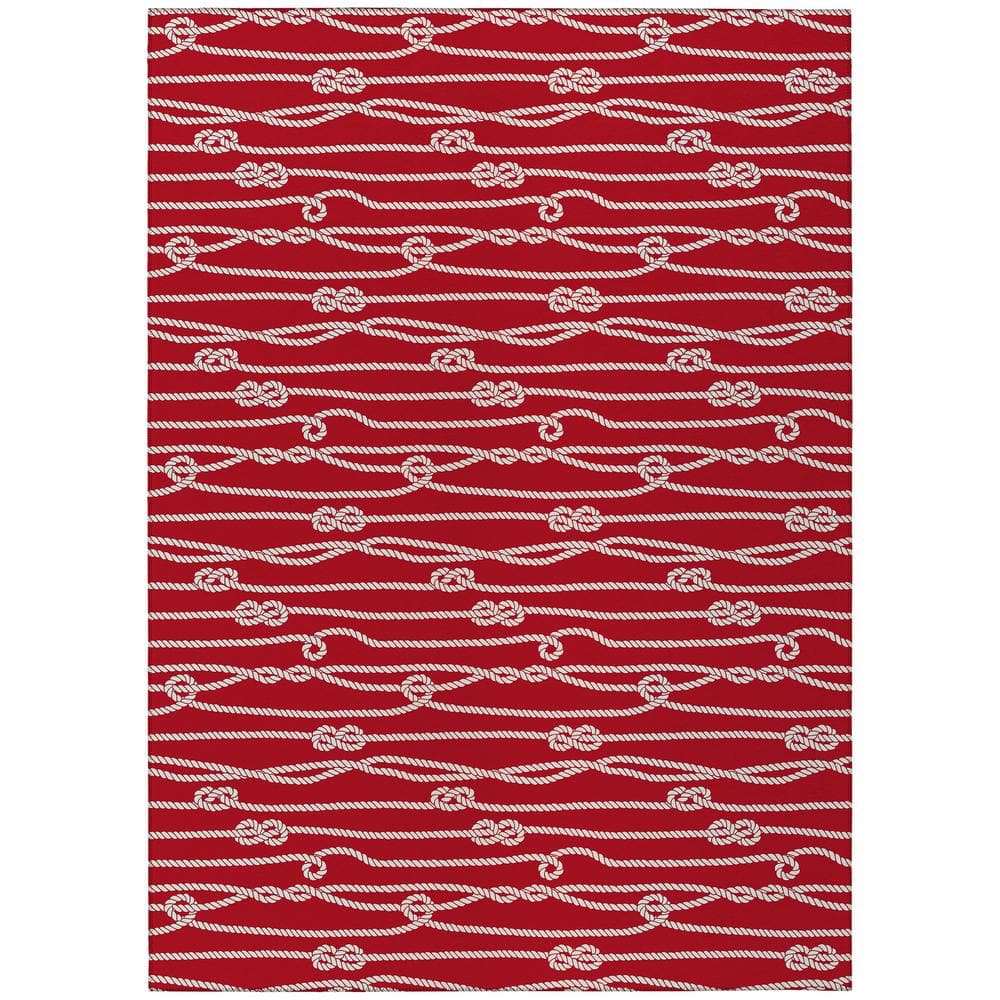 Harpswell Red 5 ft. x 7 ft. 6 in. Geometric Indoor/Outdoor Area Rug