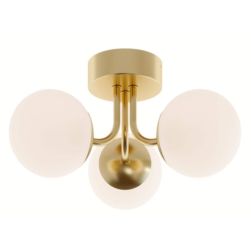 Satin Nickel 15.5" Modern LED Semi-Flush Indoor/Outdoor Light