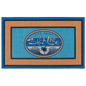 Salt Life Wavy Days Frame Multi 18 in. x 30 in. Recycled Rubber Indoor/Outdoor Door Mat