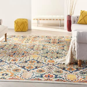 Allur Ivory Multicolor 7 ft. x 10 ft. All-over design Transitional Area Rug