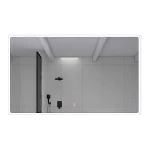 60 in. W x 35 in. H Rectangular Frameless Anti-Fog Wall Dimmable Bathroom Vanity Mirror in Silver with Bluetooth Speaker