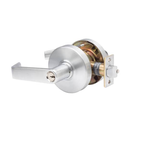 LHV Series Heavy Duty Brushed Chrome Grade 1 Commercial Cylindrical Storeroom Door Handle with Lock