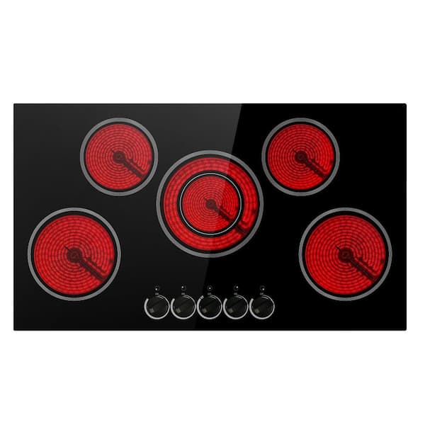 30 in. 5-Elements Ceramic Electric Cooktop in Black with Hot Surface Indicator